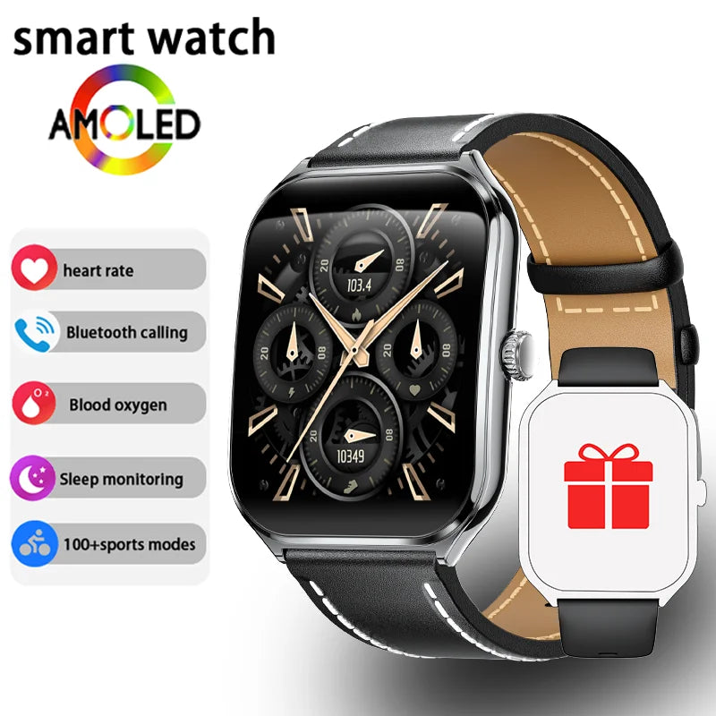 Noir Cuir + Bracelet Noir Silicone OFFERT