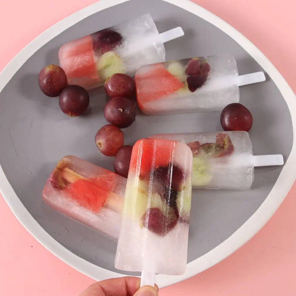 Moule à Glaces 4 Compartiments avec Couvercle – Bac Réutilisable pour Glaces Maison et Popsicles