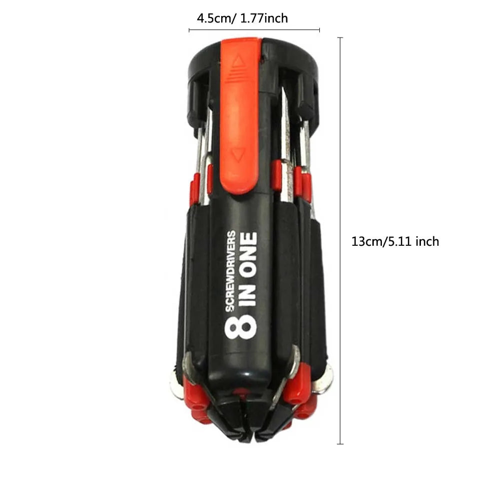 8 tournevis en 1 outil avec lampe de travail et lampe de poche
