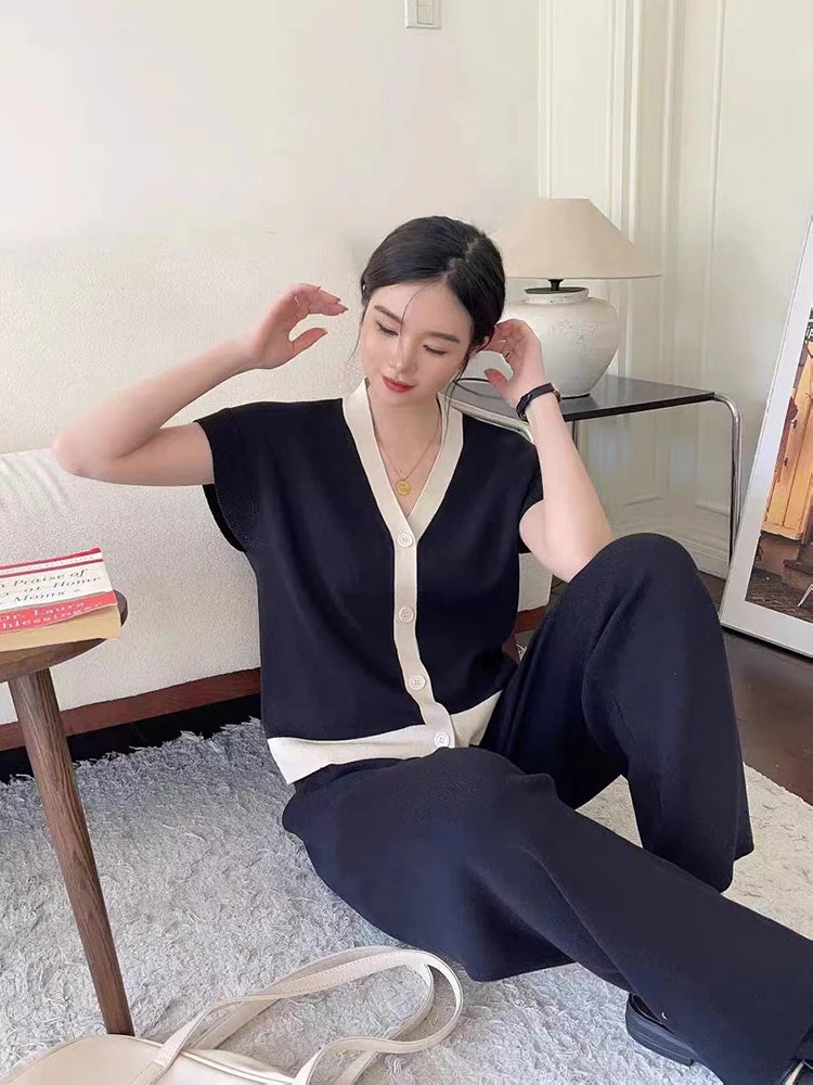 Ensemble Cardigan & Pantalon en Tricot