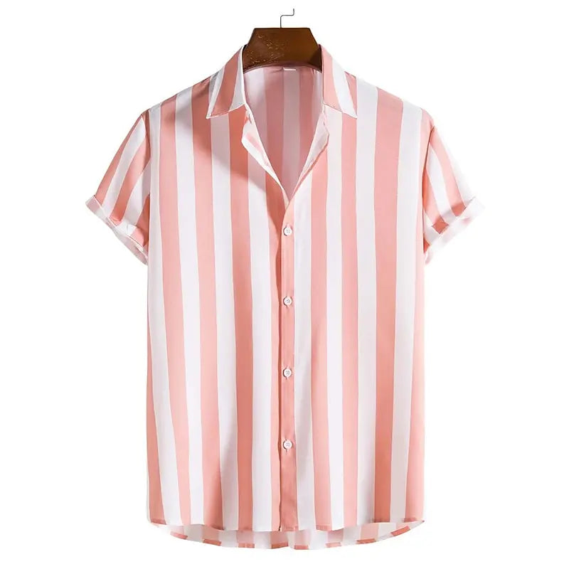 Chemise à Rayures & Manches Courtes - Homme