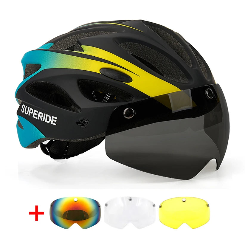 Casque Vélo Ultra Léger avec 3 Visières Amovibles et magnétiques