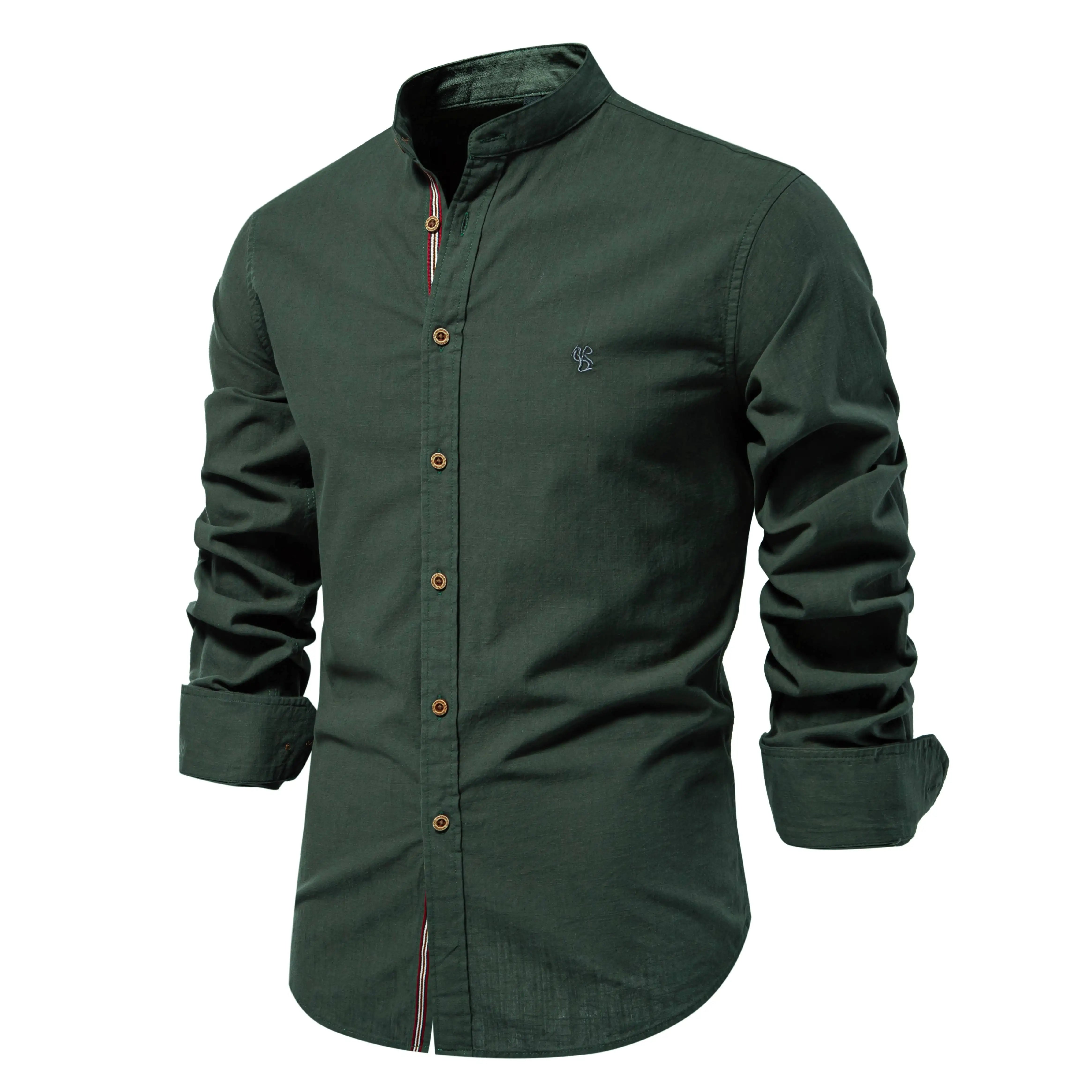 Chemise Décontractée Premium Col Mao en Coton Respirant - Printemps & Été