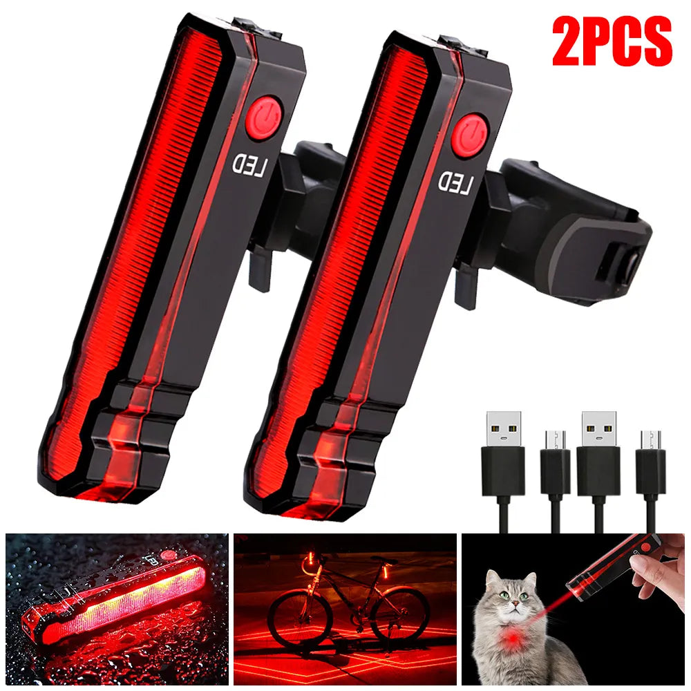 Feu AV/AR Vélo USB 5 LED 3 Modes