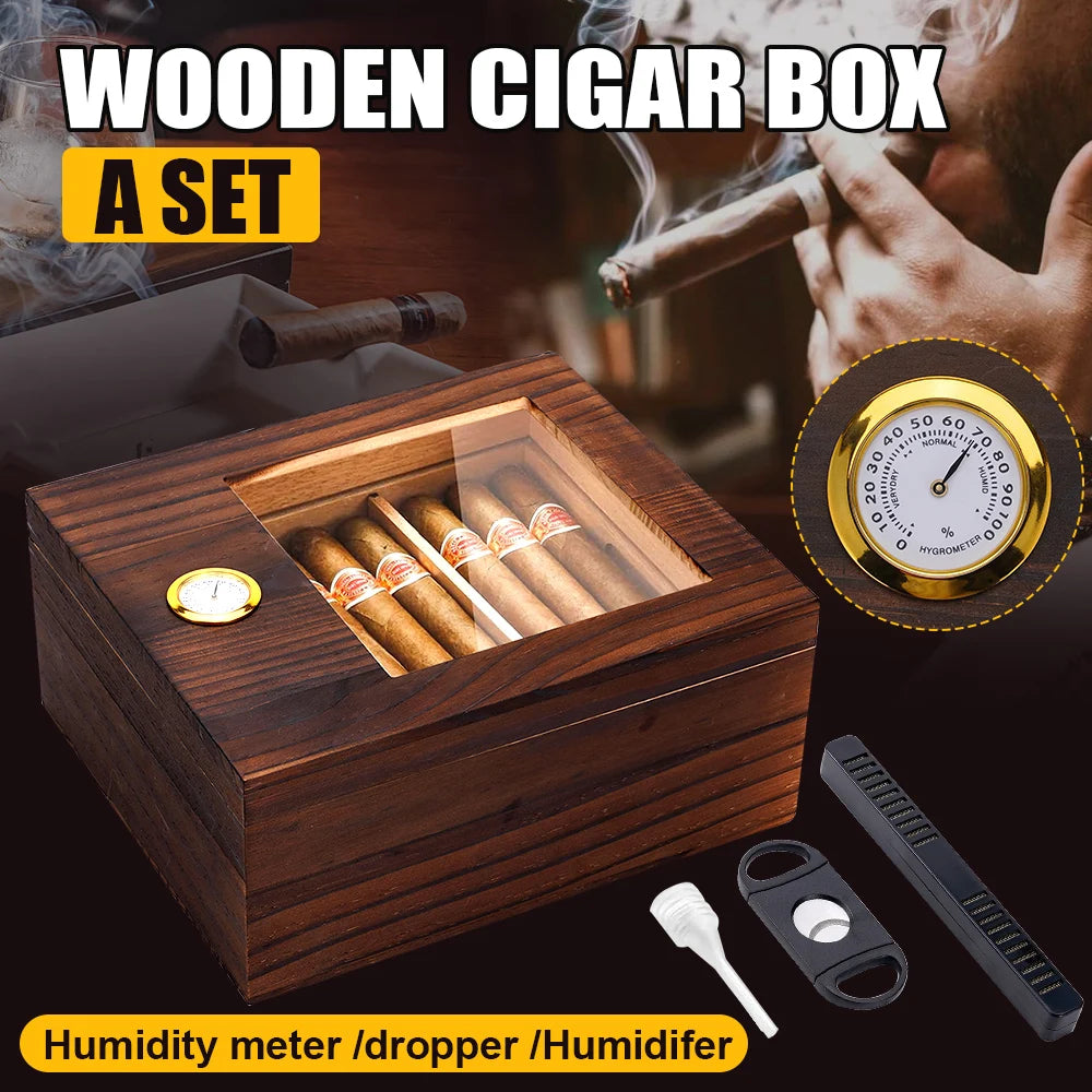 Cave à Cigares en Bois avec Humidificateur