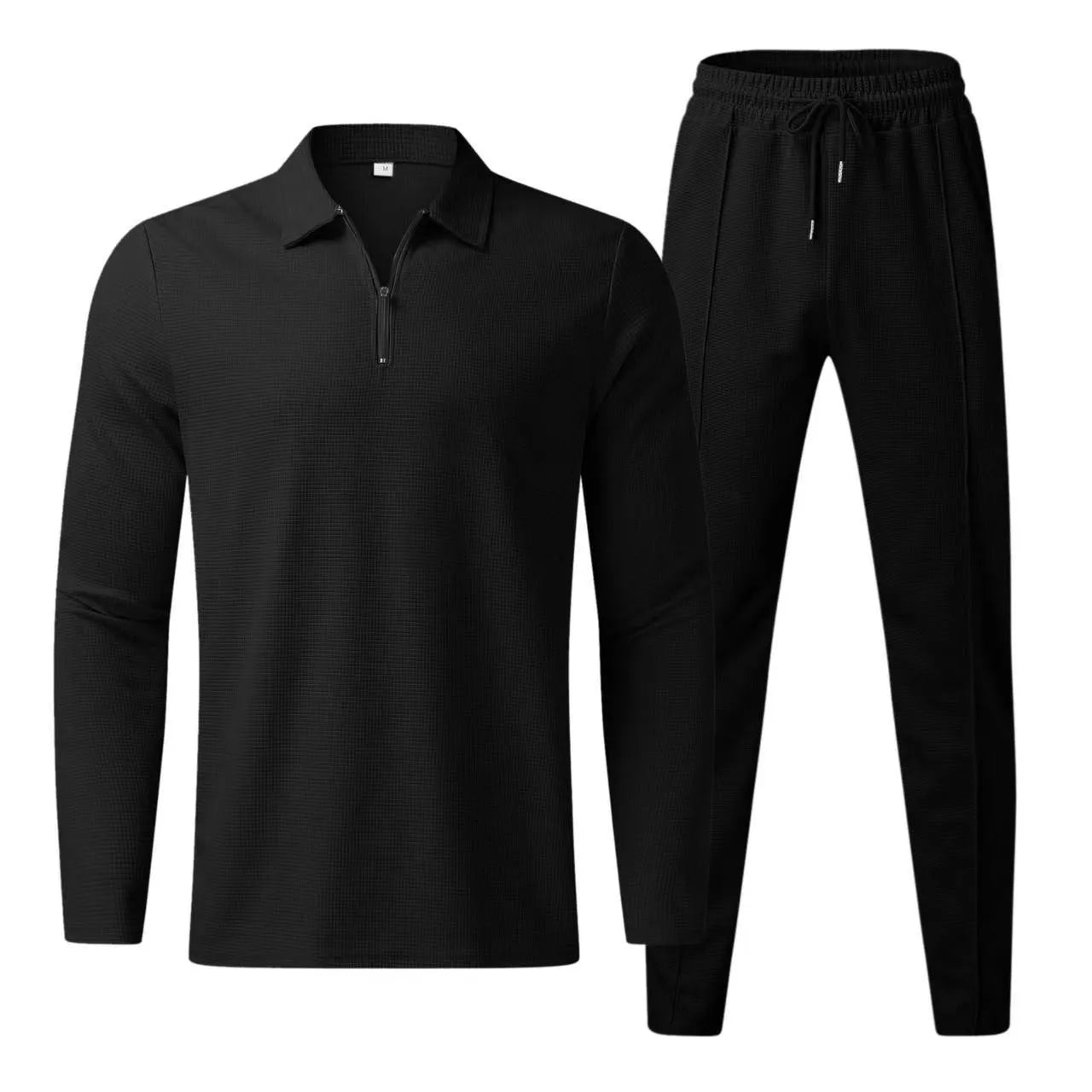 Ensemble Sport Décontracté Zippé Waffle Homme