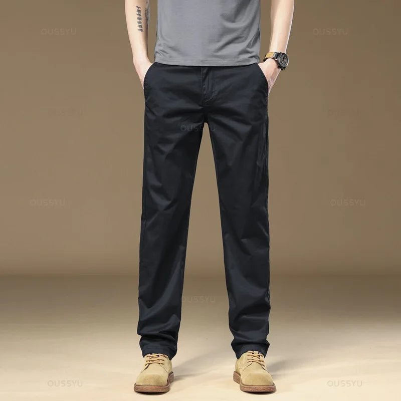 Pantalon coupe droite en coton pour Homme - Légèrement elastique !