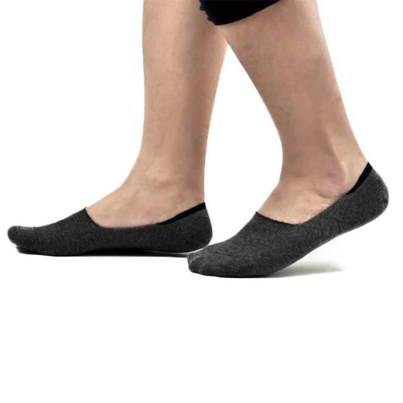 Chaussettes Bateau Invisibles en Coton Respirant avec Silicone - Homme
