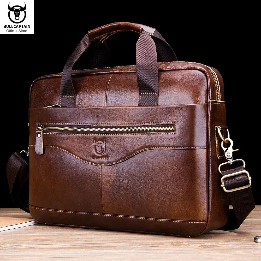 Sac d'affaire avec bandouillère en cuir Véritable pour Hommes