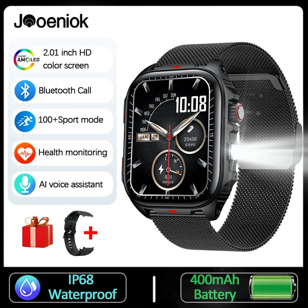 Montre Connectée Étanche avec Lampe LED Intégrée + Bracelet OFFERT