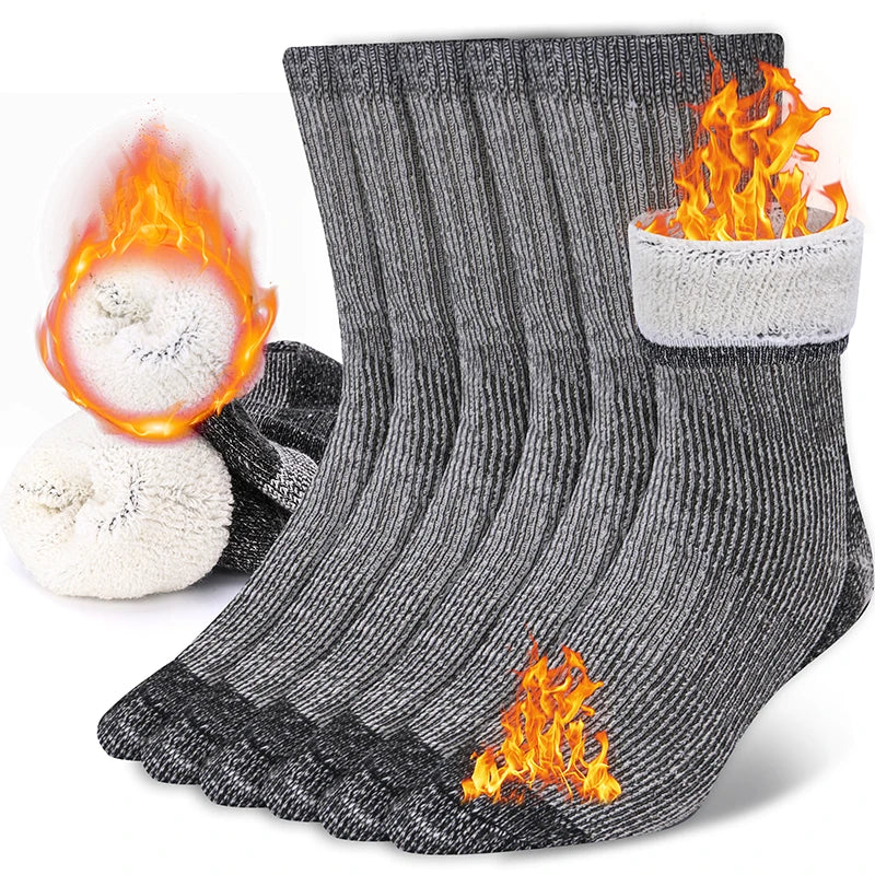 Lot de 3 Chaussettes Thermiques Épaisses en laine mérinos