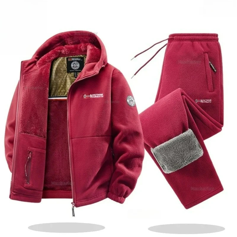 Ensemble NORWAY Gilet à Capuche et Jogging ULTRA chaud en Polaire - Homme