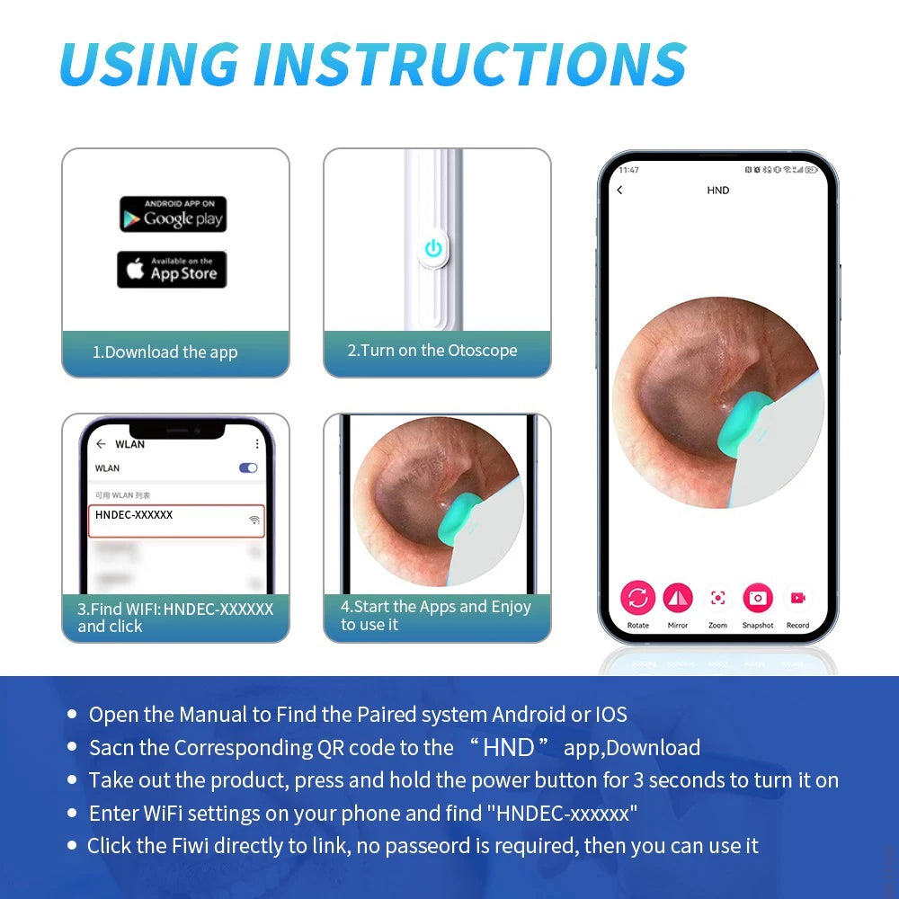 Cure-Oreille Intelligent HD avec Caméra WiFi