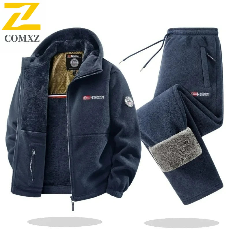 Ensemble NORWAY Gilet à Capuche et Jogging ULTRA chaud en Polaire - Homme
