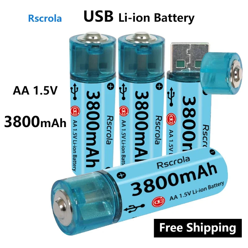 Pile AA Li-ion rechargeable USB 3800mAh — usage quotidien