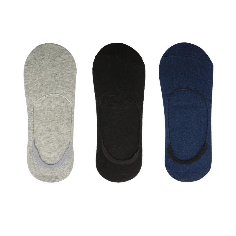 Chaussettes Bateau Invisibles en Coton Respirant avec Silicone - Homme