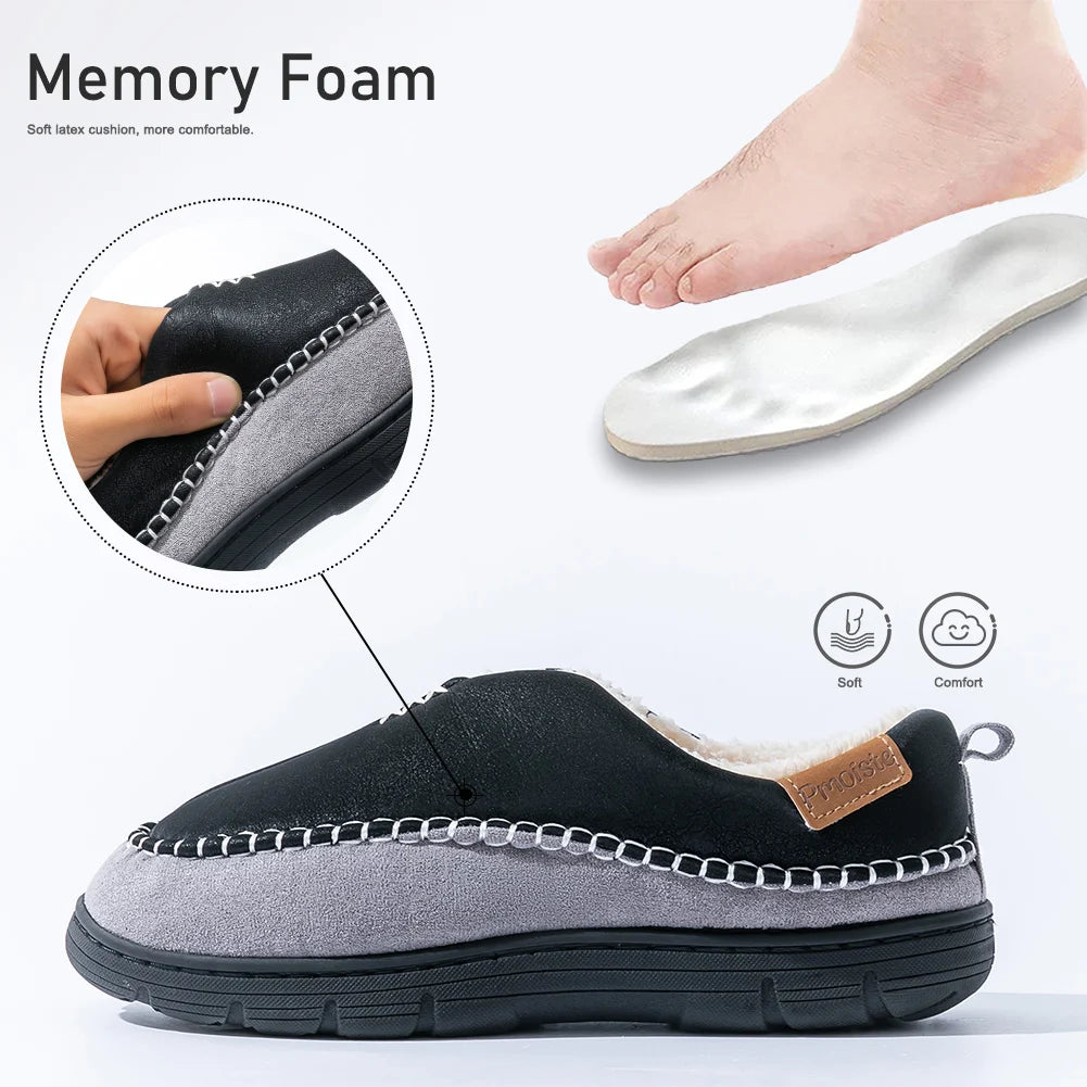 Chaussons Bicolore en Peluche Chaude & Antidérapants - Homme