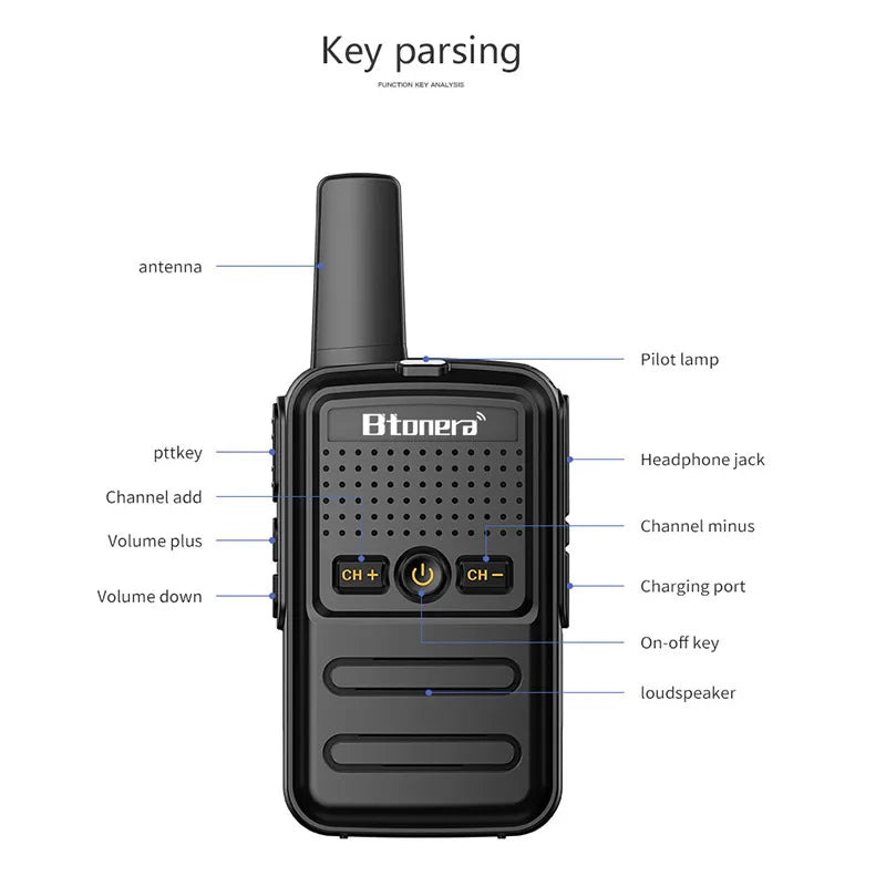 Duo Mini Talkie-Walkie rechargeable - Jusqu'Ă 5km !