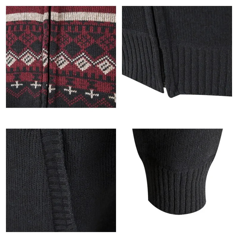 Gilet chaud Zippé Jacquard - Hommes
