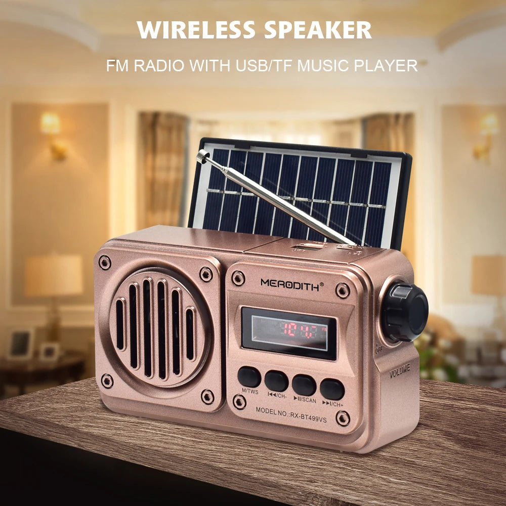 Radio Enceinte Solaire Bluetooth Sans Fil