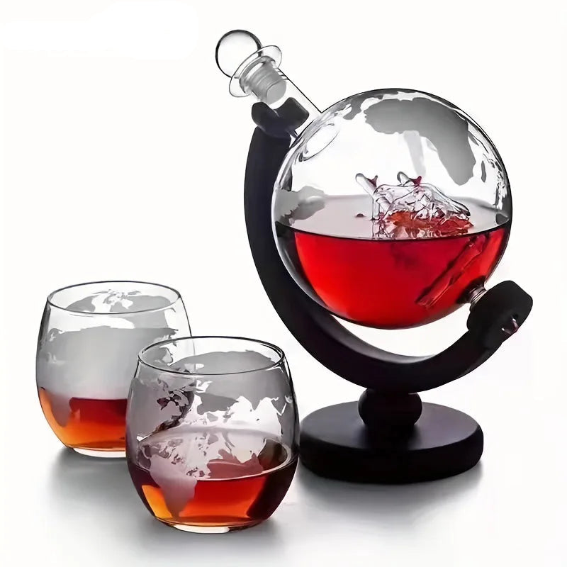 Carafe Whisky Globe + 2 Verres OFFERTS - Idée Cadeau