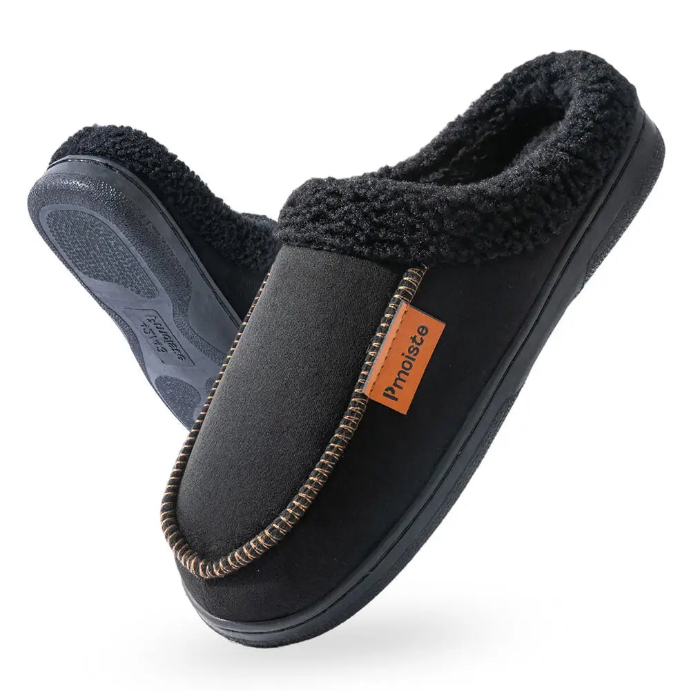 Pantoufles d’Hiver Homme en Daim – Chaudes & Confortables, Semelle TPR Antidérapante – Idéales pour la Maison