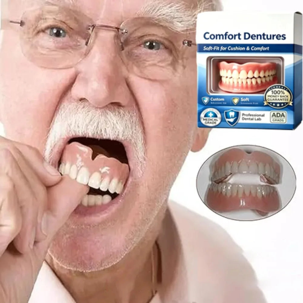 Prothèse Dentaire Complète Amovible en Silicone – Dentier Haut et Bas, Aspect Naturel & Confort Souple