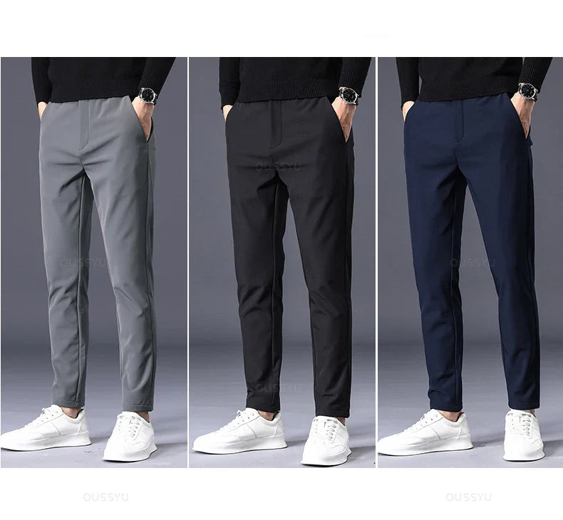 Pantalon élégant d'hiver avec doublure en polaire ultra-chaude pour Homme