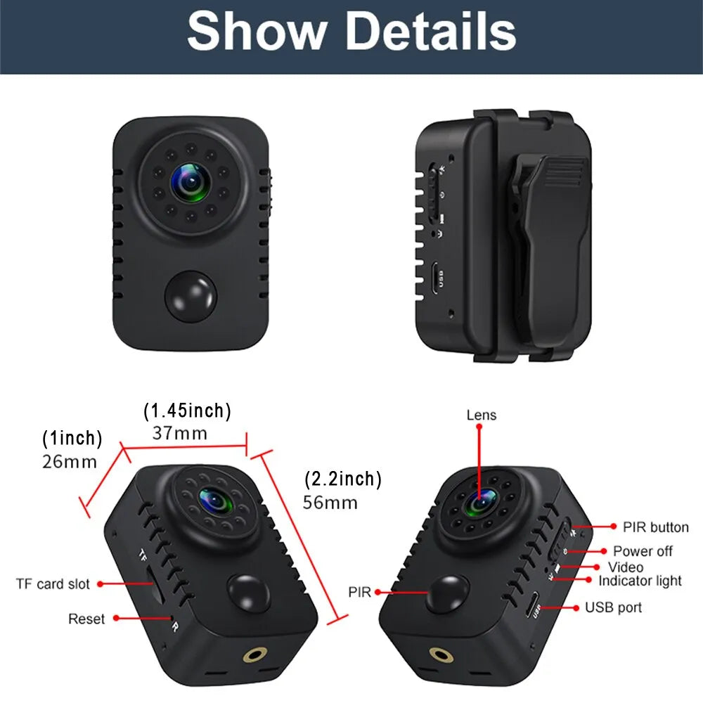 Caméra espion Full HD détection de mouvement
