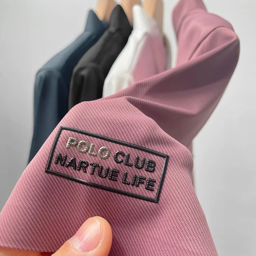 Polo pour homme élastique en soie glacée - Texture légère