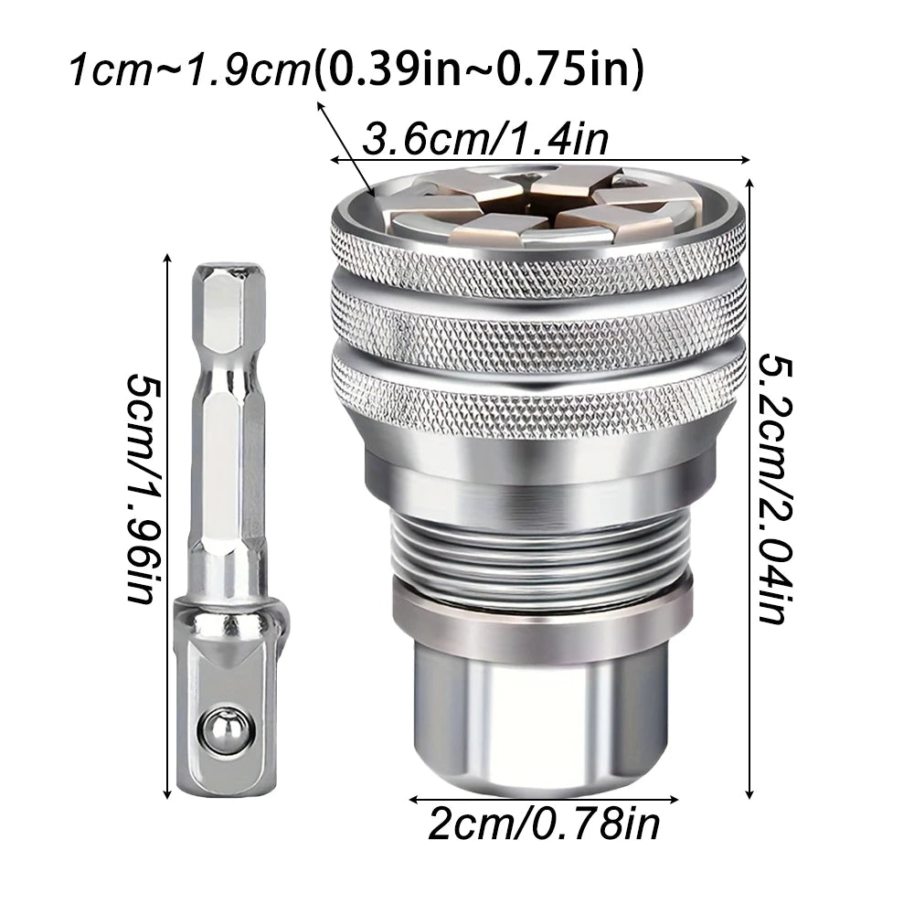 Clé à Douille Universelle Réglable 10–19 mm – Cliquet Multifonction avec Tige – Kit 2 Pièces