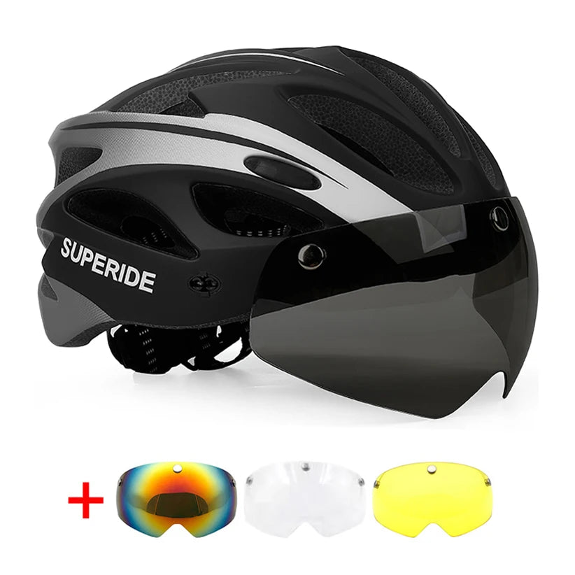 Casque Vélo Ultra Léger avec 3 Visières Amovibles et magnétiques