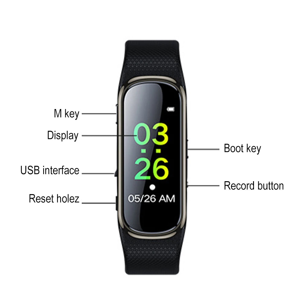 Montre numérique avec dictaphone HD intégré