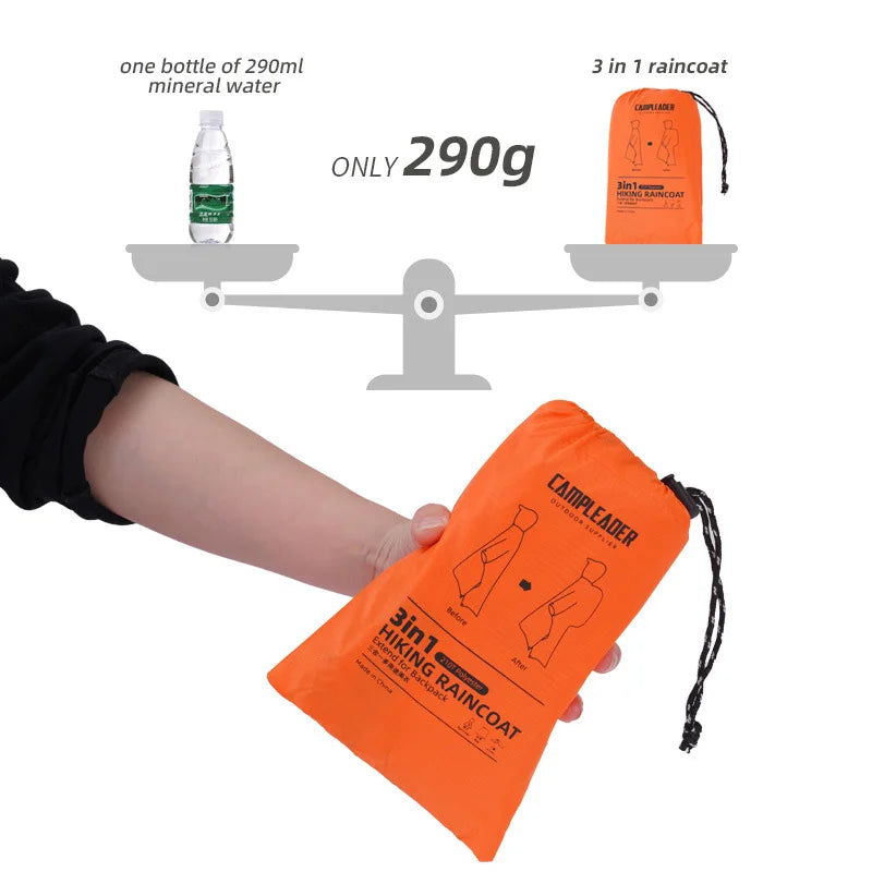 Poncho de pluie imperméable 3 en 1