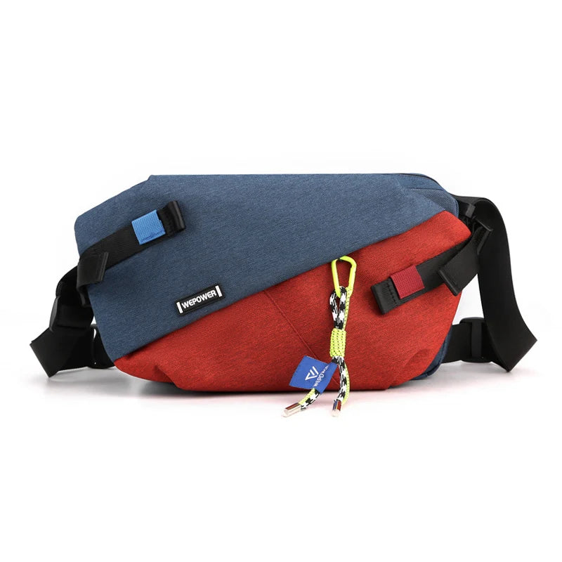 Sac Bandoulière Multi-Poches en Nylon Bicolore