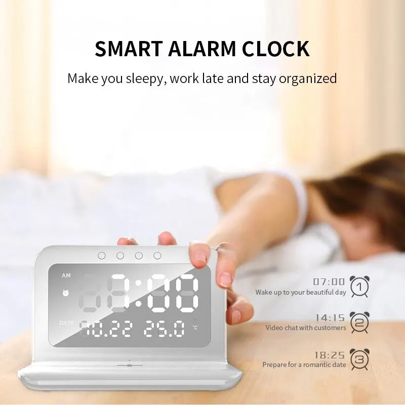 Horloge de recharge sans fil multifonction 3 en 1