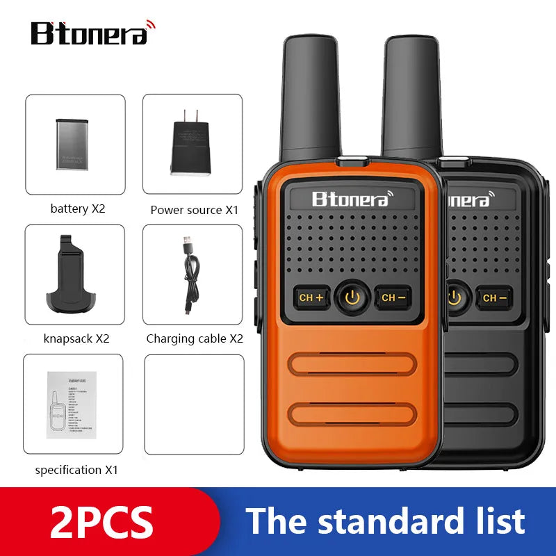Duo Mini Talkie-Walkie rechargeable - Jusqu'Ă 5km !