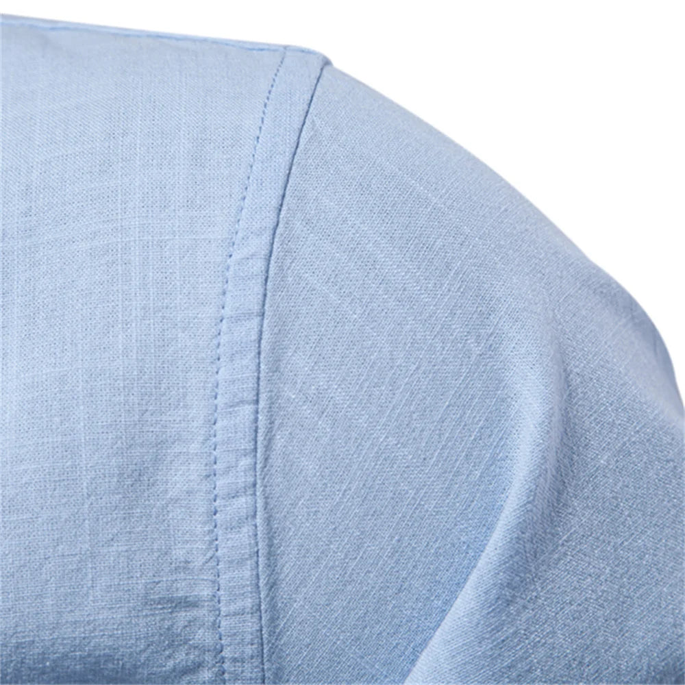 Chemise Décontractée Premium Col Mao en Coton Respirant - Printemps & Été