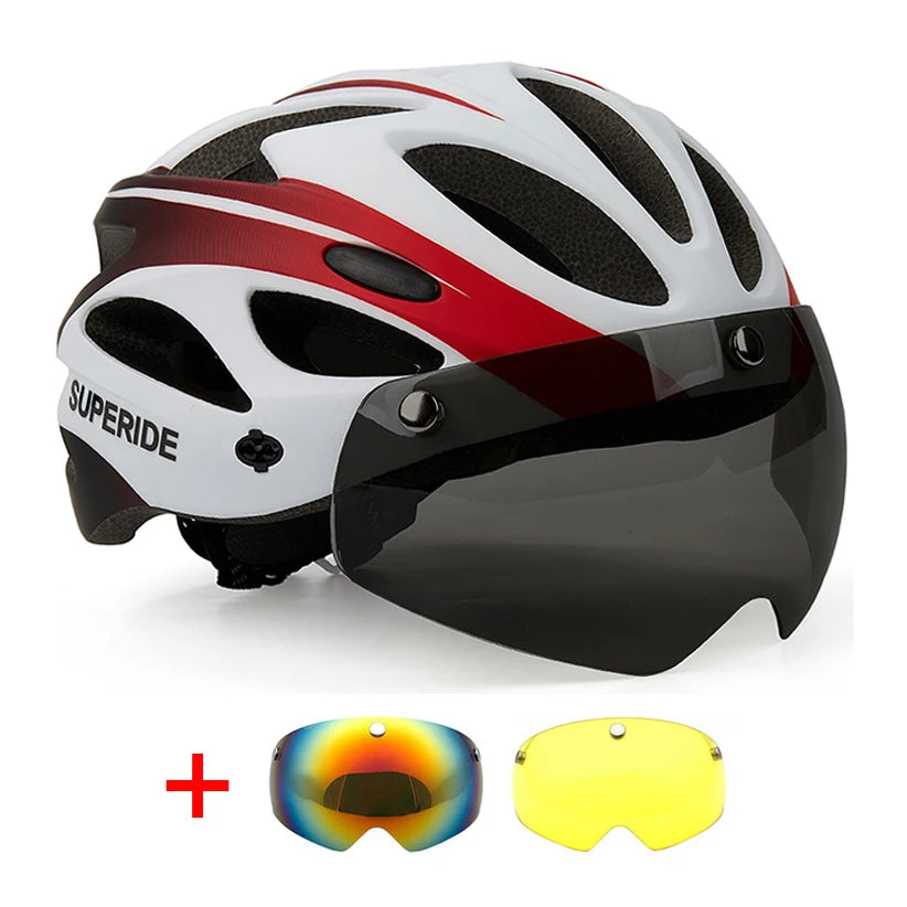 Casque Vélo Ultra Léger avec 3 Visières Amovibles et magnétiques