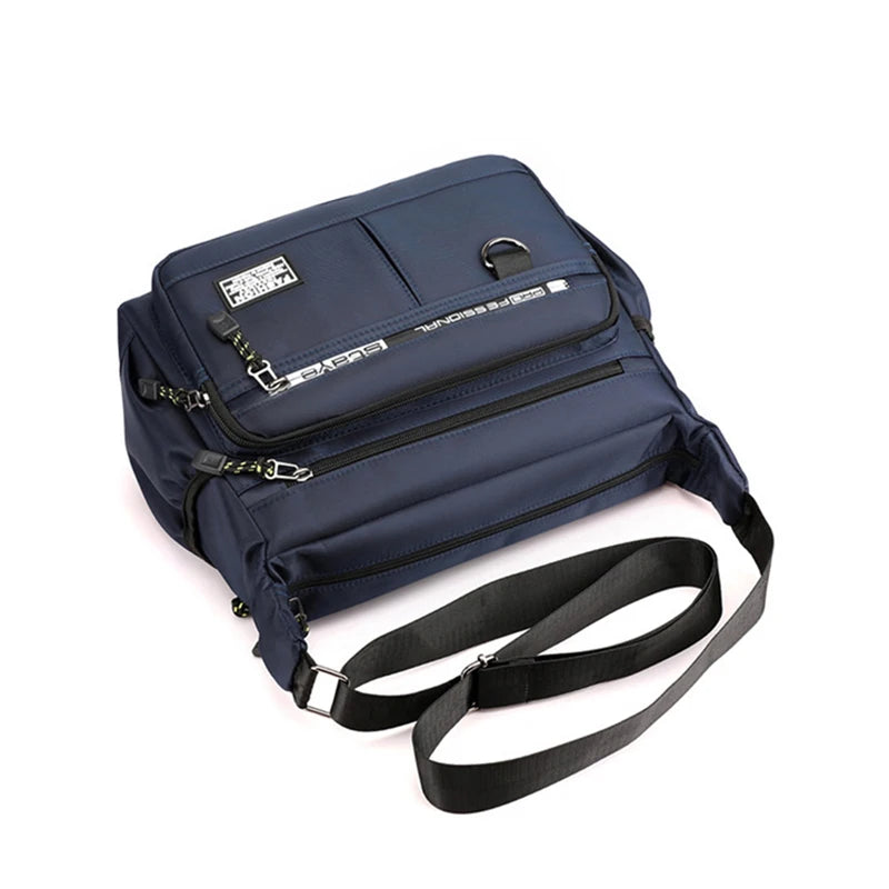 Sacoche Multipoches Homme – Tissu Oxford Résistant
