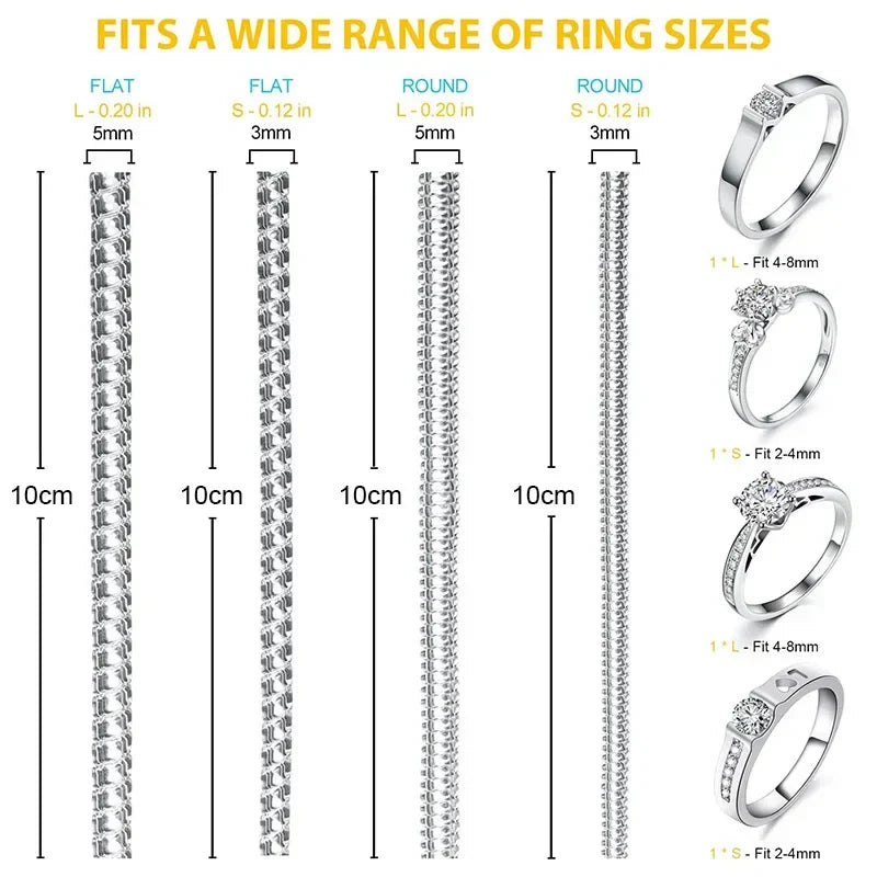 8PCS Réducteur en Silicone de taille de bague