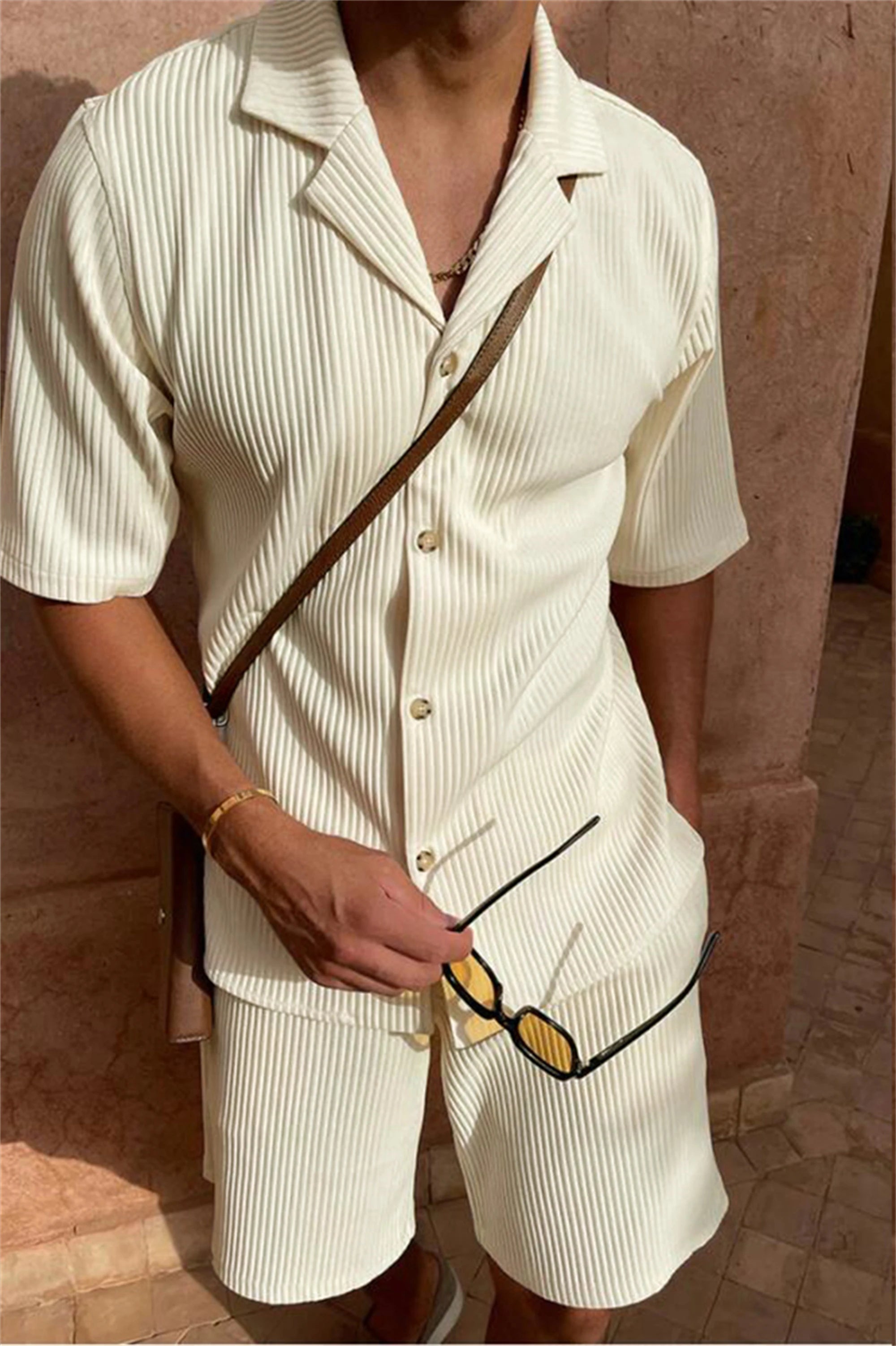 Ensemble Chemise & Short en Velours Côtelé - Tendance 2025