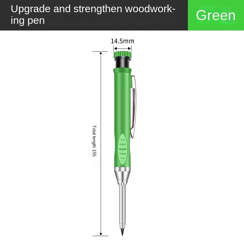 Crayon de Charpentier 2.8mm avec Taille-Crayon Intégré + Recharges Mines OFFERTES