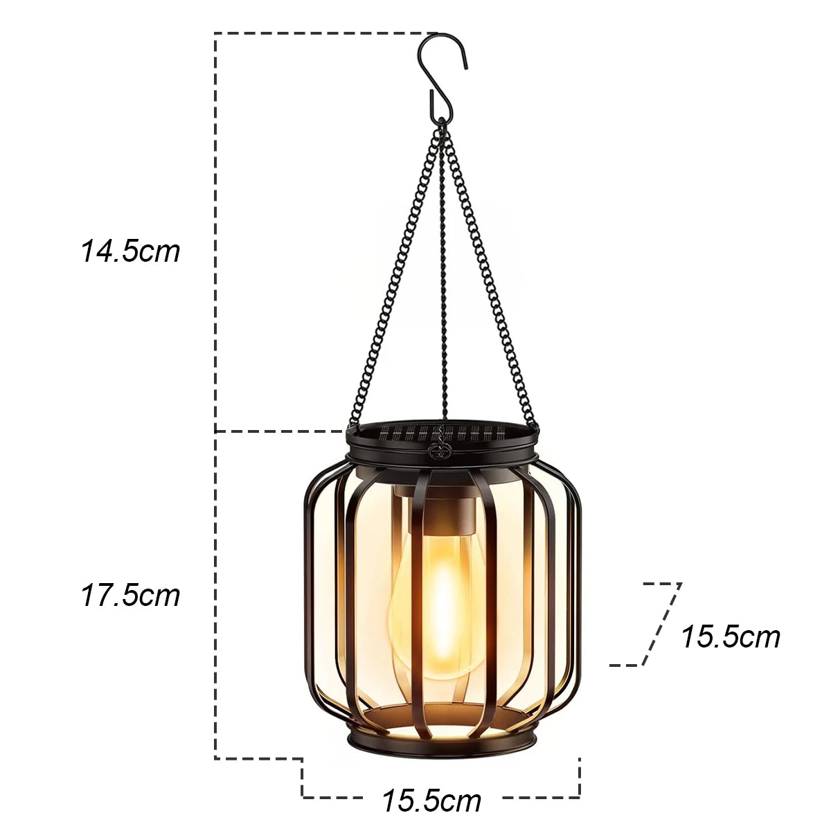 Lampe Solaire d'Extérieur à Crochet pour Suspendre