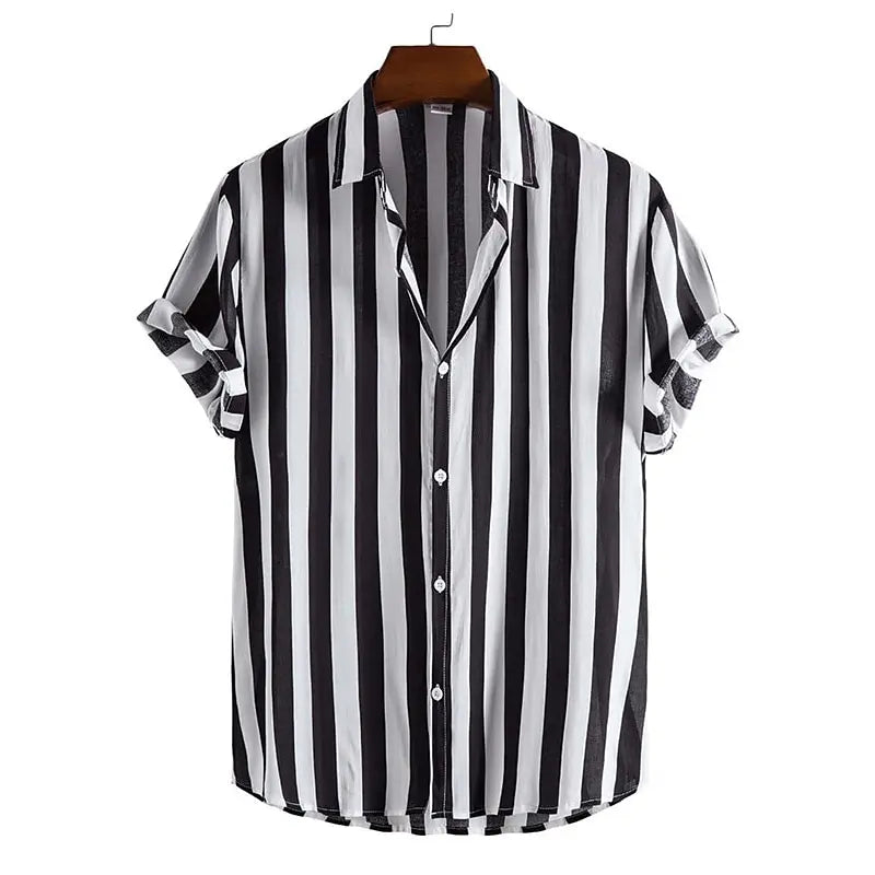 Chemise à Rayures & Manches Courtes - Homme