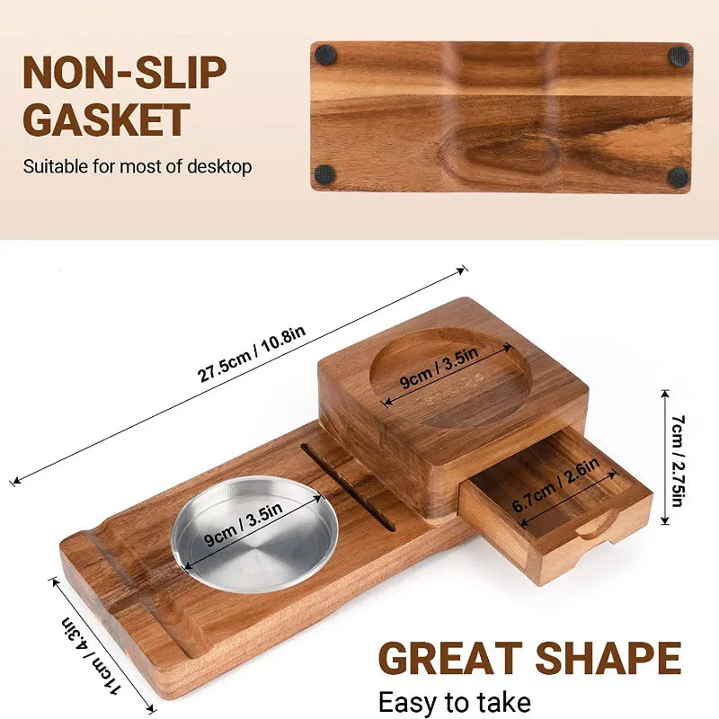 WHISKY WOOD - Set Cendrier Cigare et dessous de verre Whiksy en Bois massif