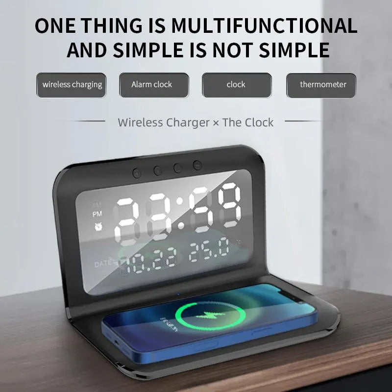 Horloge de recharge sans fil multifonction 3 en 1