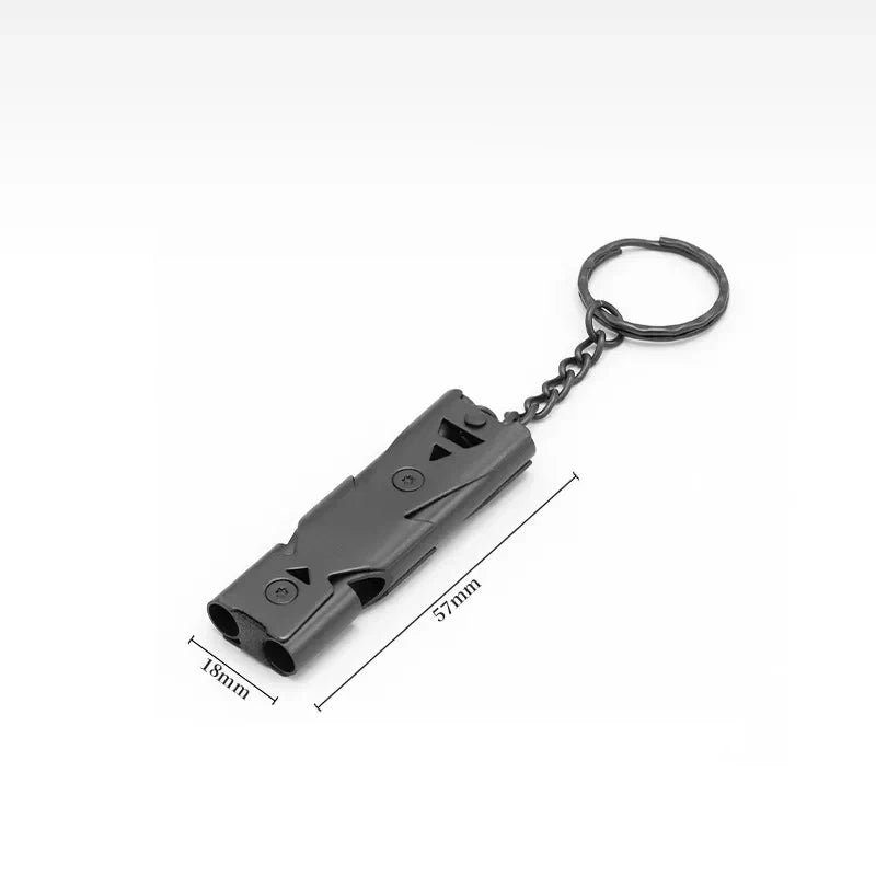 Sifflet de Survie à Double Tube Haute Puissance – Sifflet Métallique pour Randonnée, Camping et Secours
