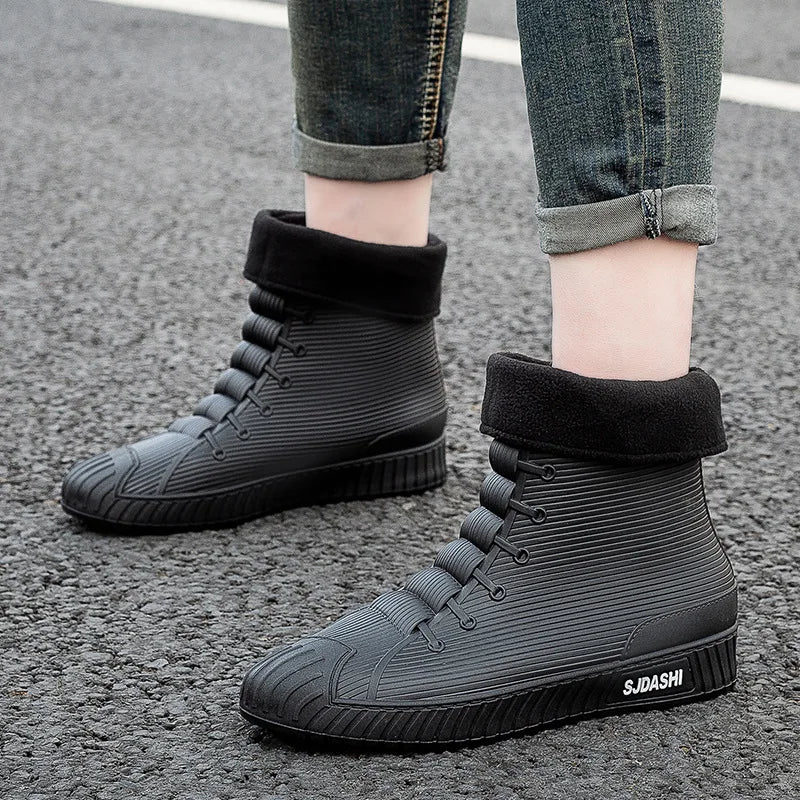 Bottines de pluie à enfiler - Intérieur polaire