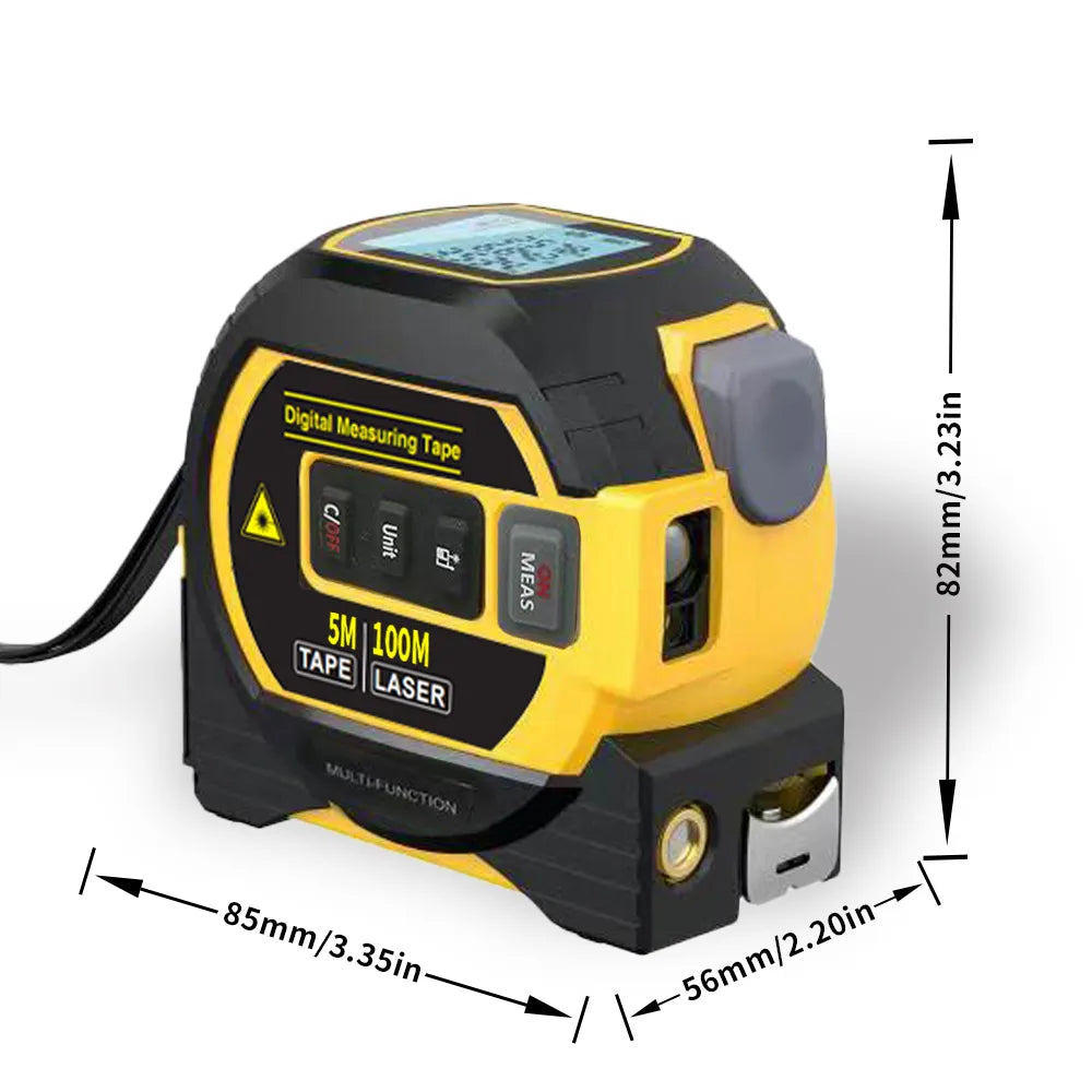 Mètre numérique 3 en 1 - Télémètre, Mètre-ruban et Laser